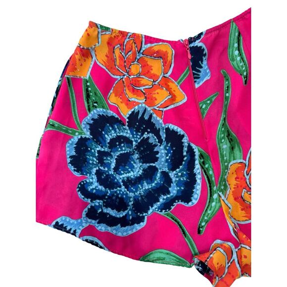 Show Me Your MuMu Sawyer Floratopia Shorts Floral Chiffon In Pink Size XS - Picture 8 of 12
